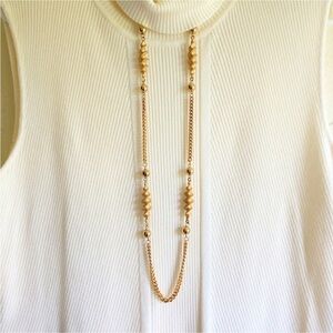 Necklace Gold Statement Long Spiral Vintage
